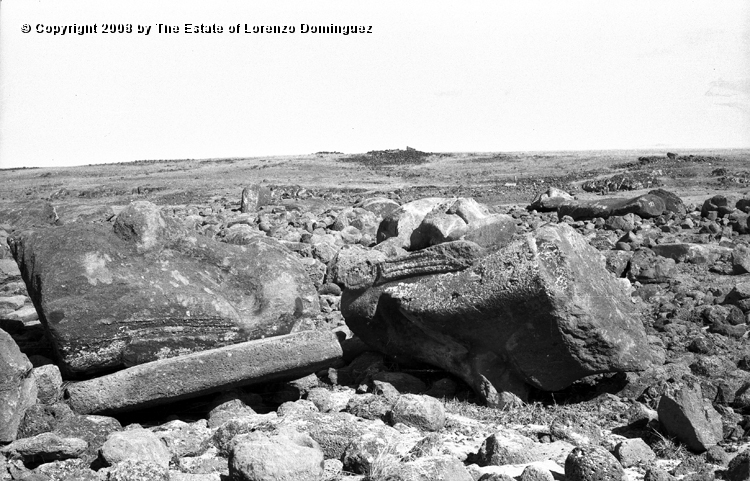 TDM_Moai_09.jpg - Easter Island. 1960. Ahu Tongariki. Photograph taken shortly after the destruction of the ahu by the tsunami of May 22, 1960.