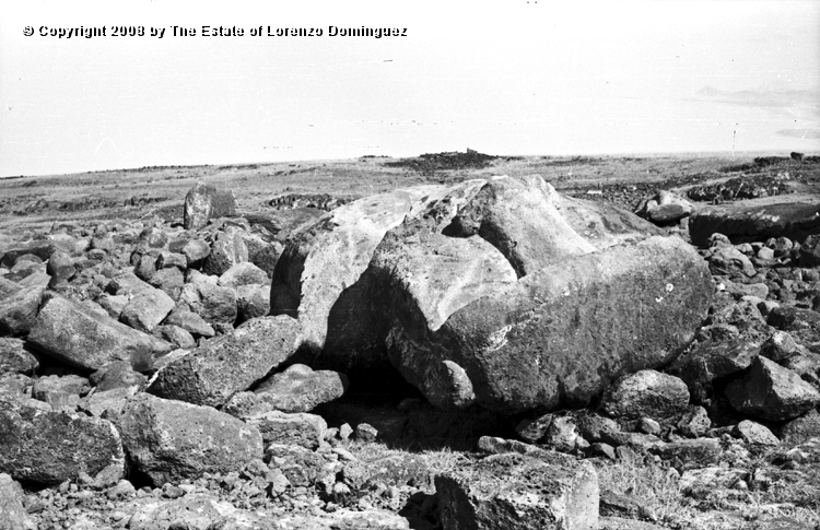 TDM_Moai_10.jpg - Easter Island. 1960. Ahu Tongariki. Photograph taken shortly after the destruction of the ahu by the tsunami of May 22, 1960.