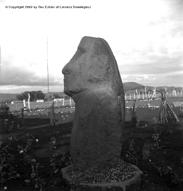 TDM_Moai_Inconcluso_02.jpg - Easter Island. 1960. Hakf-carved, small moai found in Tongariki after the trsunami of May 22, 1960