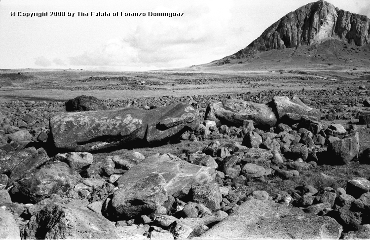 TDM_Vista_General_05.jpg - Easter Island. 1960. Ahu Tongariki. Photograph taken shortly after the destruction of the ahu by the tsunami of May 22, 1960.