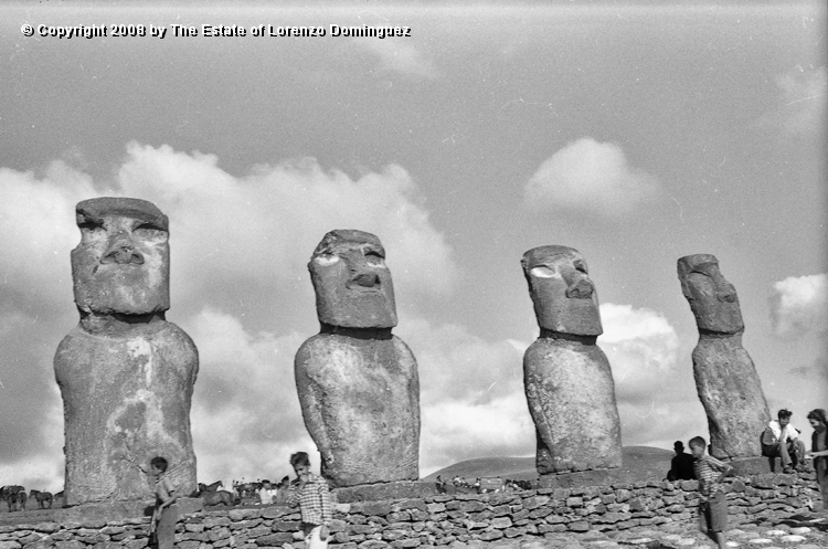 AKI_Inauguracion_02.jpg - Easter Island. 1960. Ahu Akivi the opening day, after restoration of the ahu  was completed by the team lead by William Mulloy. October 12, 1960.