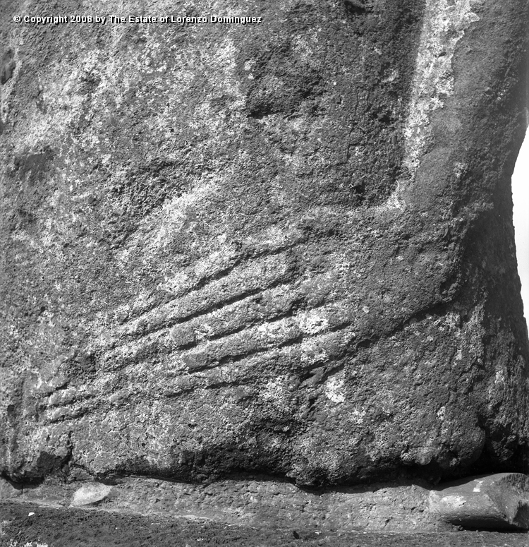 AKI_Manos_02.jpg - Easter Island. 1960. Ahu Akivi. Detail of hands. The ahu was restored in 1960 by the Chilean-American archeological expedition lead by William Mulloy.