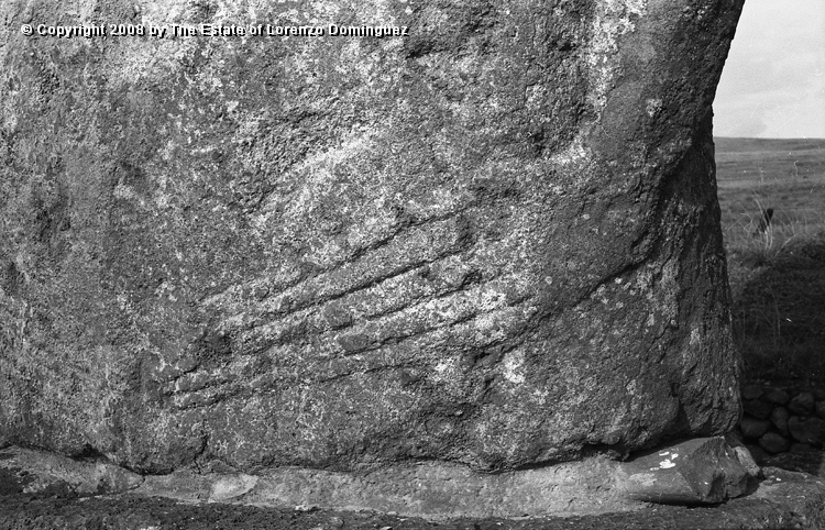AKI_Manos_04.jpg - Easter Island. 1960. Ahu Akivi. Detail of hands. The ahu was restored by the Chilean-American archeological expedition lead by William Mulloy in 1960.